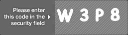 captcha code for visual authentication  letter W number 3 letter P number 8