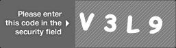 captcha code for visual authentication  letter V number 3 letter L number 9