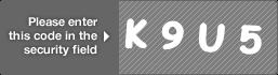 captcha code for visual authentication   letter K number 9 letter U number 5