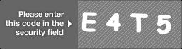 captcha code for visual authentication  letter E number 4 letter T number 5